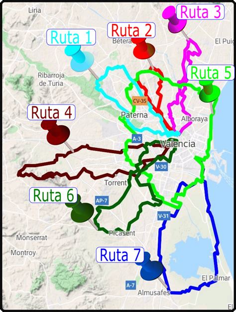 mapa carril bici valencia|Biciv